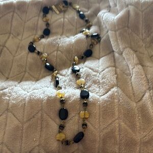Elegant Black and Gold Beaded Necklace